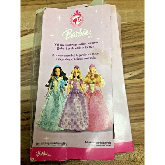 Barbie Doll in Purple/Gold Ball Gown+Accessories~Bendable Legs~New Open Box~2007 - Picture 9 of 10